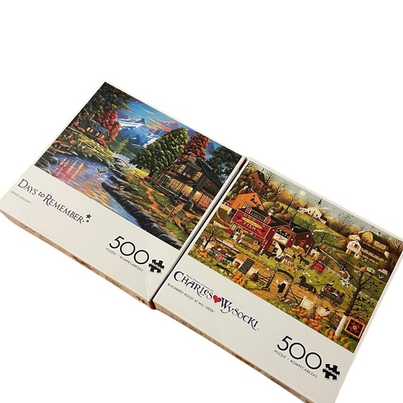 Buffalo Games 500-piece puzzle lot - Charles‎ Wysocki and Dewie Hollow - NEW - Picture 1 of 5